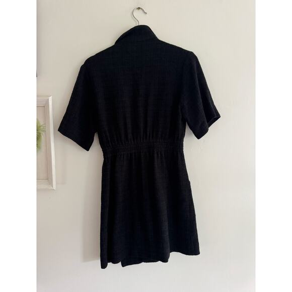 SANDRO Black Mini Dress With Tailored Collar Size 36 - Picture 7 of 10